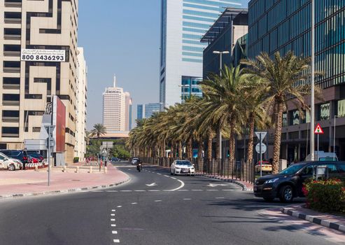 Dubai, UAE - 02.04.2021 Financial center road