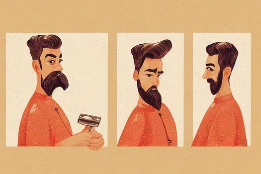 Barbers. High quality 2d illustration