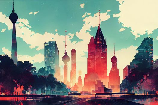 Berlin. High quality 2d illustration