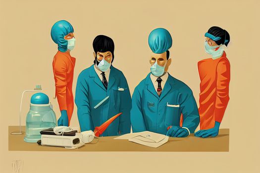 Anesthesy. High quality 2d illustration