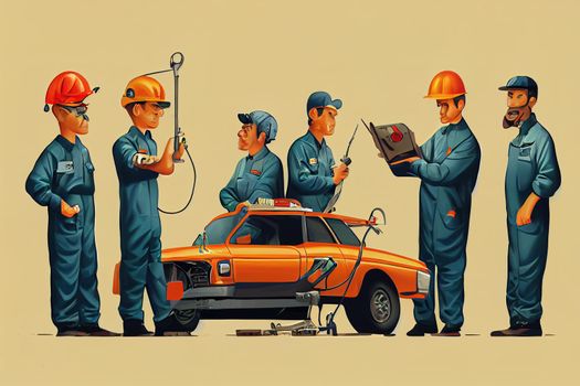 Automotive Technician. High quality 2d illustration