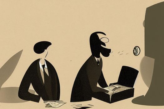 Bill and Account Collector. High quality 2d illustration