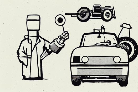Automotive Technician. High quality 2d illustration