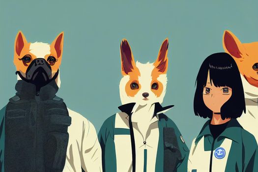 Animal Control Worker. High quality 2d illustration