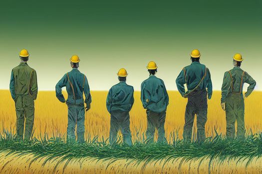 Agricultural Engineers. High quality 2d illustration