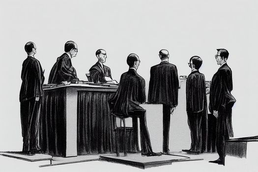 Law Judges. High quality 2d illustration