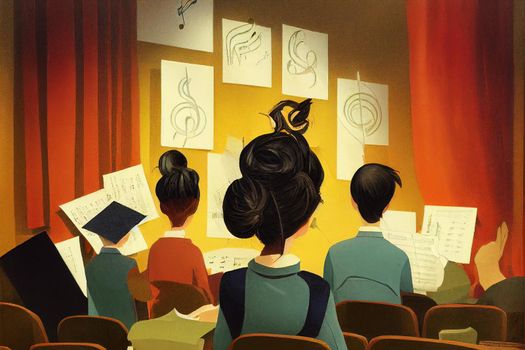 Music Teacher. High quality 2d illustration