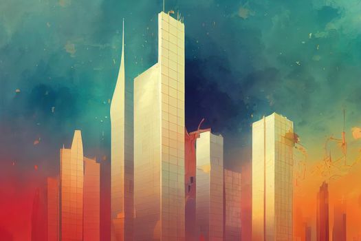 2d stylised painting like illustration of Havana abstract city high quality abstract 2d ilustration.