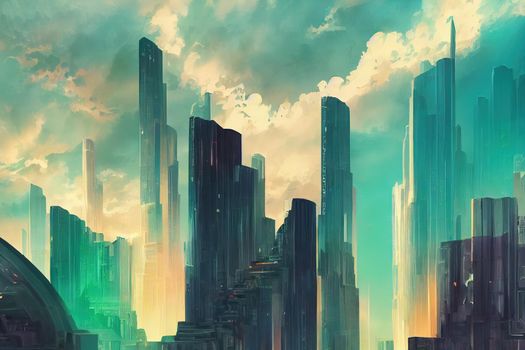 2d stylised painting like illustration of Havana abstract city high quality abstract 2d ilustration.