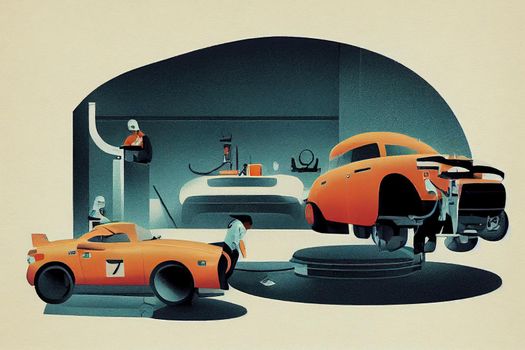 Automotive Technician. High quality 2d illustration