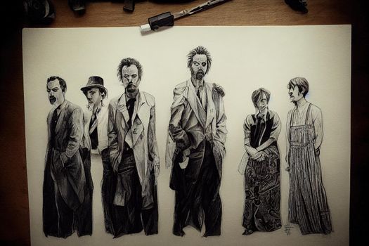 Actors. High quality 2d illustration