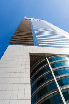 Dubai, UAE - 02.04.2021 Shot of a very well known landmark in Dabai, Emirates towers