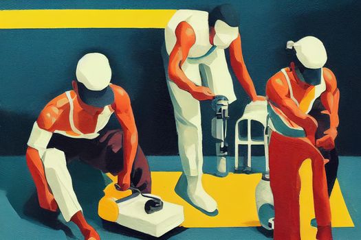Athletic Trainers. High quality 2d illustration