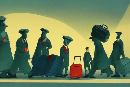 Baggage Porter. High quality 2d illustration