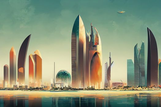 Abu Dhabi. High quality 2d illustration