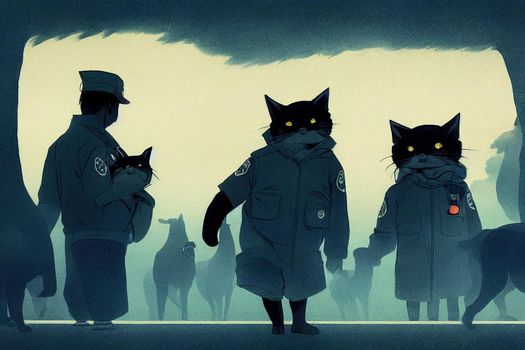 Animal Control Worker. High quality 2d illustration