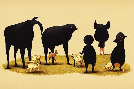 Animal Breeder. High quality 2d illustration