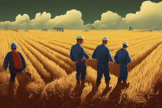 Agricultural Engineers. High quality 2d illustration