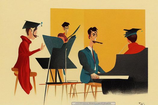 Music Teacher. High quality 2d illustration