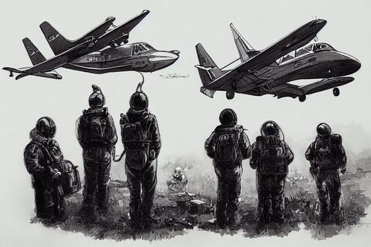 Aircraft Officer. High quality 2d illustration