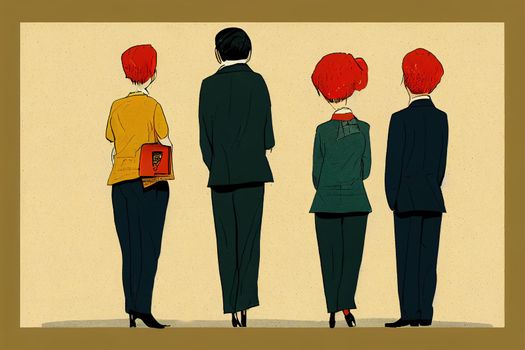 Adjustment Clerks. High quality 2d illustration