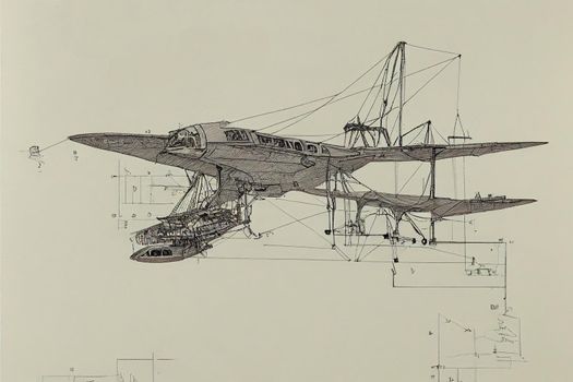 Aircraft Structure. High quality 2d illustration