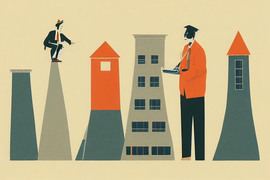 Architecture Teacher. High quality 2d illustration