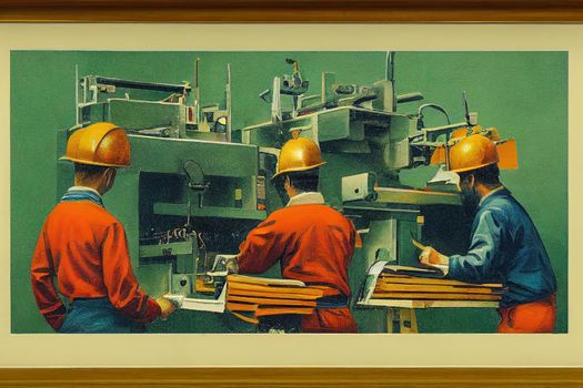 Bindery Machine Operator. High quality 2d illustration