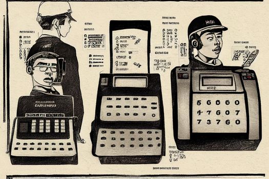 Calculating Machine Operator. High quality 2d illustration