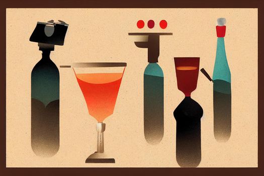 Bartenders. High quality 2d illustration