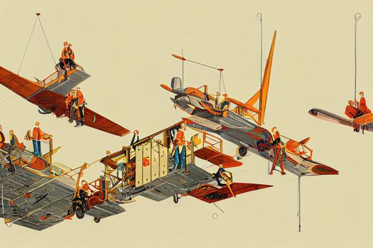 Aircraft Rigging. High quality 2d illustration