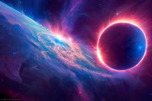 Amazing sci-fi background - supernatural extraterrestrial life form in deep outer space, another world