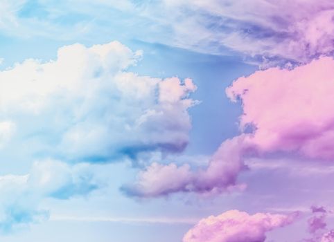 Magical dream, nature backdrop and spiritual holiday concept - Dreamy surreal sky as abstract art, fantasy pastel colours background for modern design