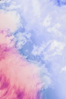 Magical dream, nature backdrop and spiritual holiday concept - Dreamy surreal sky as abstract art, fantasy pastel colours background for modern design