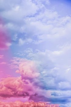 Magical dream, nature backdrop and spiritual holiday concept - Dreamy surreal sky as abstract art, fantasy pastel colours background for modern design