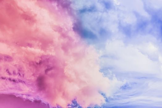 Magical dream, nature backdrop and spiritual holiday concept - Dreamy surreal sky as abstract art, fantasy pastel colours background for modern design