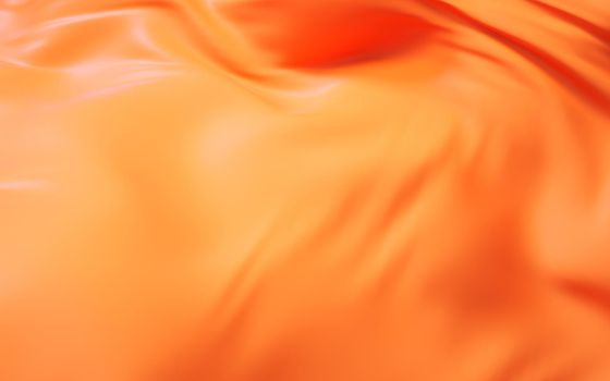 Flowing orange cloth background, 3d rendering. Computer digital drawing.