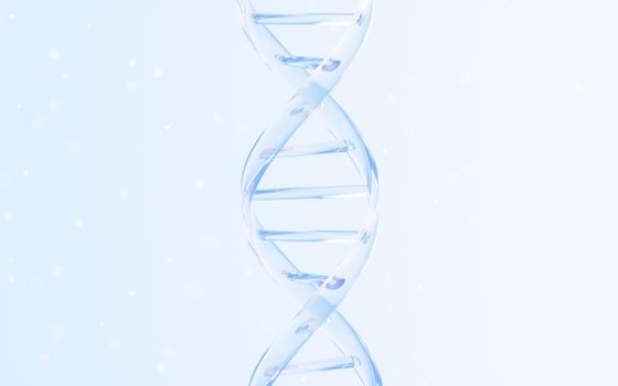 Transparent glass DNA structure, 3d rendering. Computer digital drawing.