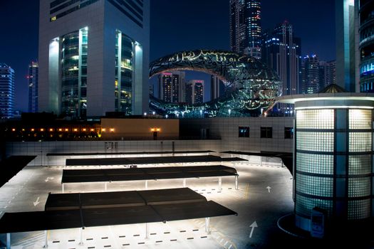 Dubai, UAE - 05.28.2021 Shot of a museum of future at night.