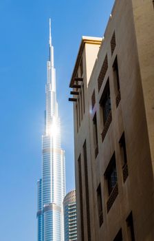 Dubai, UAE - 08.16.2021 - Burj Khalifa, tallest building in the world