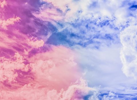 Magical dream, nature backdrop and spiritual holiday concept - Dreamy surreal sky as abstract art, fantasy pastel colours background for modern design