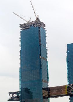 Dubai, UAE - 10.04.2021 Image of One Zabeel project under construction