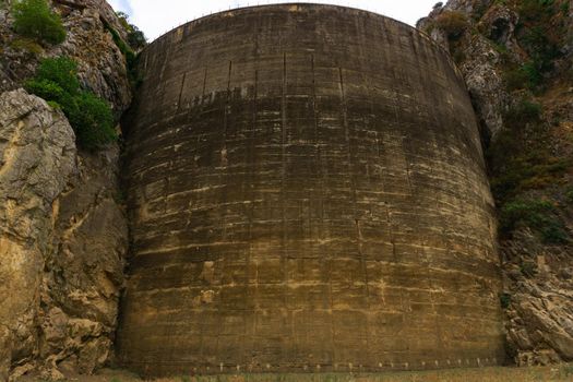 large reservoir emptied by severe drought and climate change