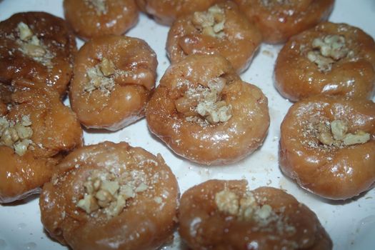 Delicious and tasty Asian sweet dish called balu shahi or baloshahi or balushahi. This dish is street sweet found in Pakistan India and Bangladesh and served in the festivities.