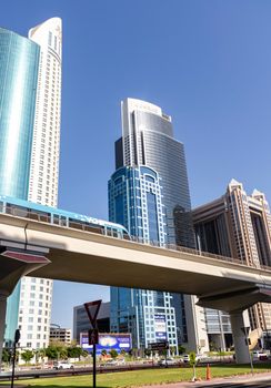 Dubai, UAE - 10.04.2021 Shot of a Dubai metro train