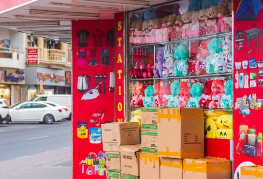 Small shops in busy streets of old town area.