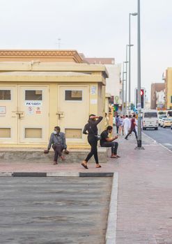 Dubai, UAE - 12.22.2021 - Busy streets of Satwa area.
