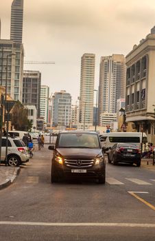 Dubai, UAE - 12.22.2021 - Busy streets of Satwa area.