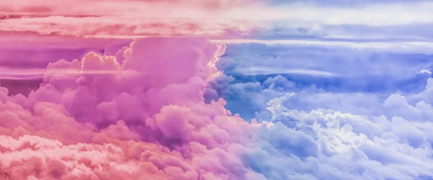 Magical dream, nature backdrop and spiritual holiday concept - Dreamy surreal sky as abstract art, fantasy pastel colours background for modern design