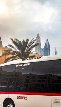 Dubai, UAE - 12.22.2021 - Satwa bus station